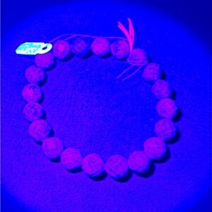 UV reactive ruby in zoisite faceted Beaded Bracelet